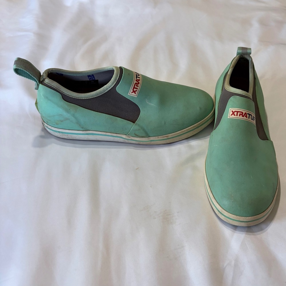 XTRATUF Womens Sharkbyte Slip On Deck Shoe Seafoam Green Gray Size 8 010019 HDI